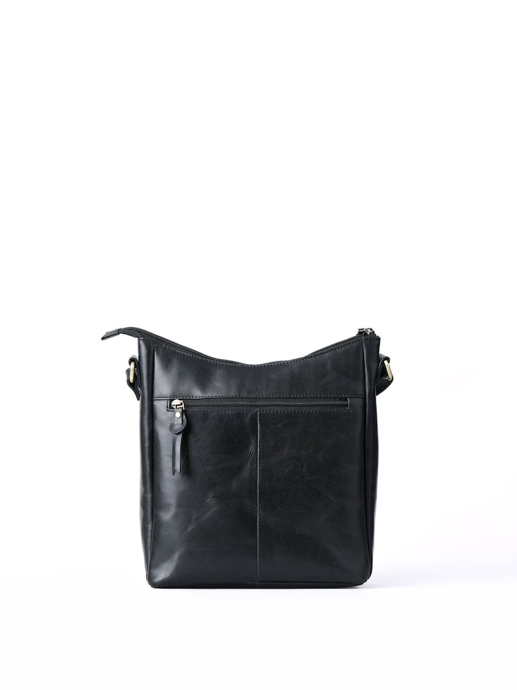 Lakeland Leather Black Waverton Woven Medium Cross-Body Bag - Image 2 of 6