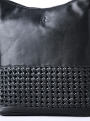 Lakeland Leather Black Waverton Woven Medium Cross-Body Bag - Image 6 of 6