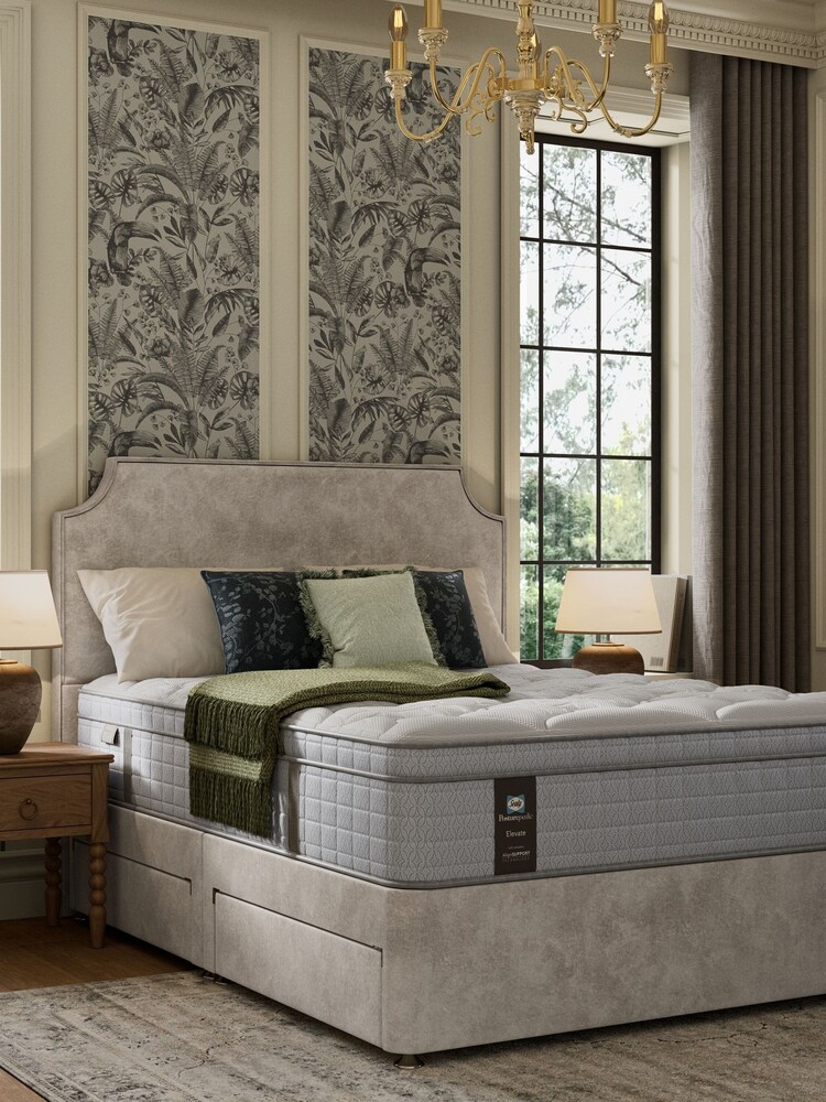 Sealy Silver Fox Elevate Gel Luxury Plush  Drawer Divan Set - Image 1 of 7