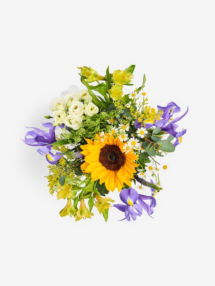 Summer Sunflower Mix Flower Bouquet With Vase and Candle - Image 5 of 5 Summer Sunflower Mix Flower Bouquet With Vase and Candle - Image 5 of 5