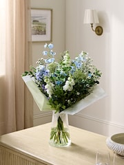 Blue & White Stocks and Delphinium Fresh Flower Bouquet - Image 1 of 6