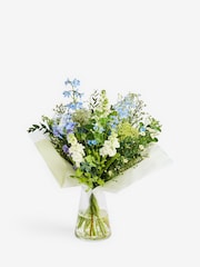 Blue & White Stocks and Delphinium Fresh Flower Bouquet - Image 4 of 6