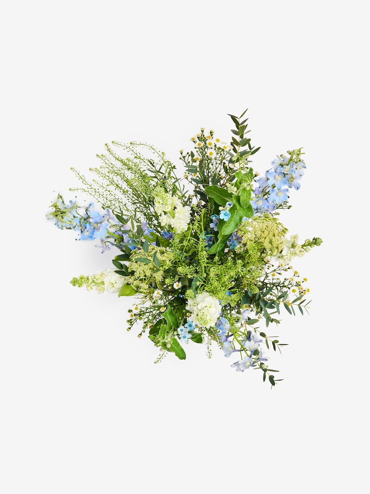 Blue & White Stocks and Delphinium Fresh Flower Bouquet - Image 6 of 6