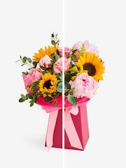 Sunflower & Peony Summer Flower Bouquet in Gift Bag - Image 5 of 6