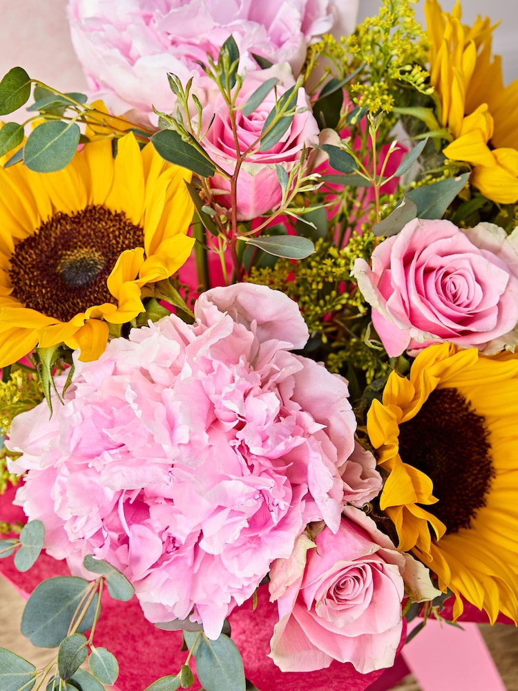 Sunflower & Peony Summer Flower Bouquet in Gift Bag - Image 6 of 6