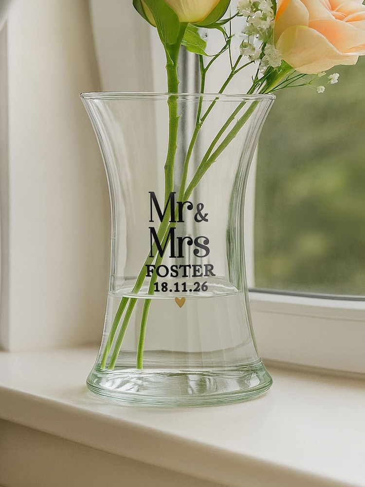 Personalised Personalised Wedding Waisted Vase by PMC - Image 1 of 3