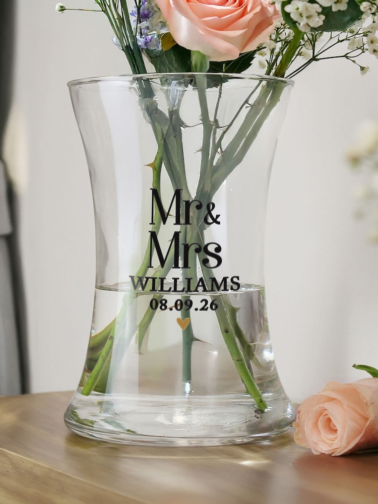 Personalised Personalised Wedding Waisted Vase by PMC - Image 3 of 3