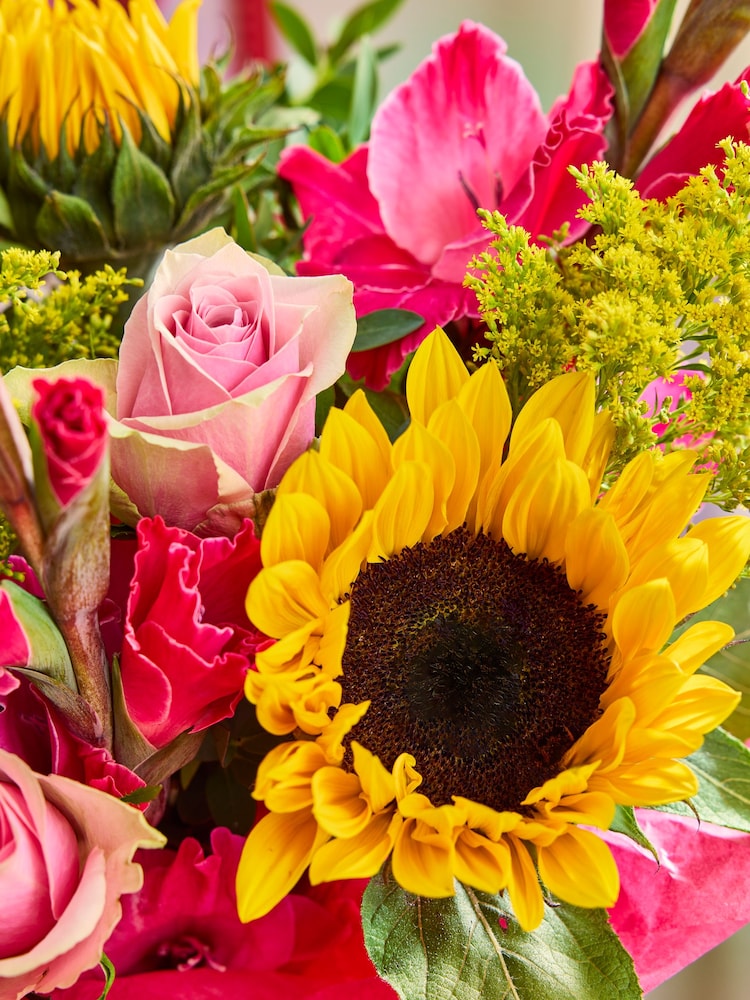 Sunflower and Gladioli Summer Flower Bouquet in Gift Bag - Image 2 of 3 Sunflower and Gladioli Summer Flower Bouquet in Gift Bag - Image 2 of 3