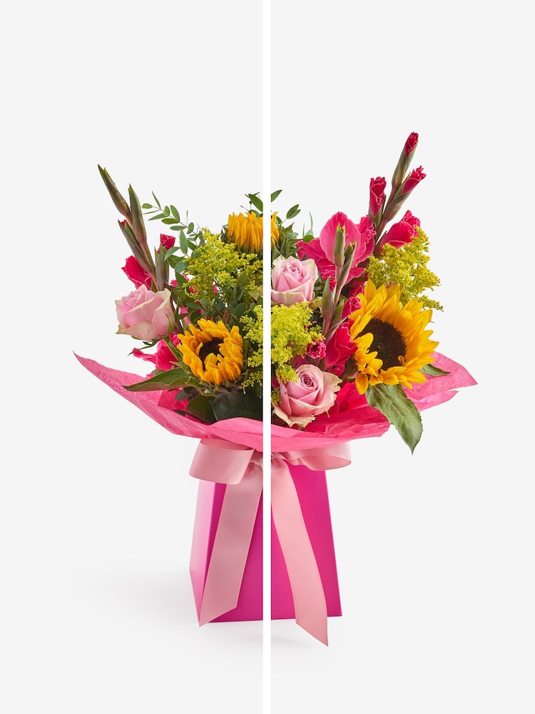 Sunflower and Gladioli Summer Flower Bouquet in Gift Bag - Image 3 of 3 Sunflower and Gladioli Summer Flower Bouquet in Gift Bag - Image 3 of 3