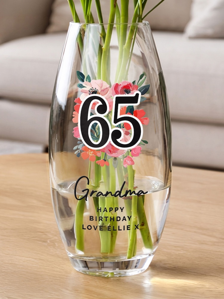 Personalised Personalised Birthday Flower Vase by PMC - Image 1 of 3