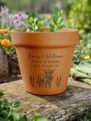 Personalised Personalised Highland Cow Terracotta Plant Pot by PMC - Image 1 of 4