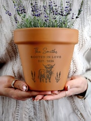Personalised Personalised Highland Cow Terracotta Plant Pot by PMC - Image 2 of 4
