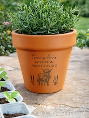 Personalised Personalised Highland Cow Terracotta Plant Pot by PMC - Image 3 of 4