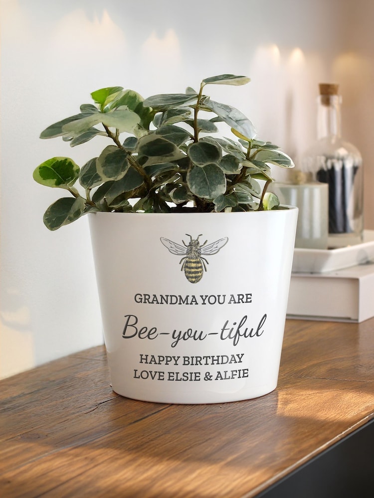 Personalised Personalised Bee Plant Pot by PMC - Image 1 of 3