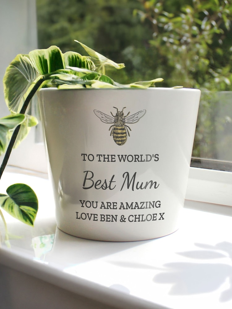 Personalised Personalised Bee Plant Pot by PMC - Image 3 of 3