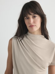 Piedra - Asymmetric Draped Short Sleeve Top - Imagen 5 de 8