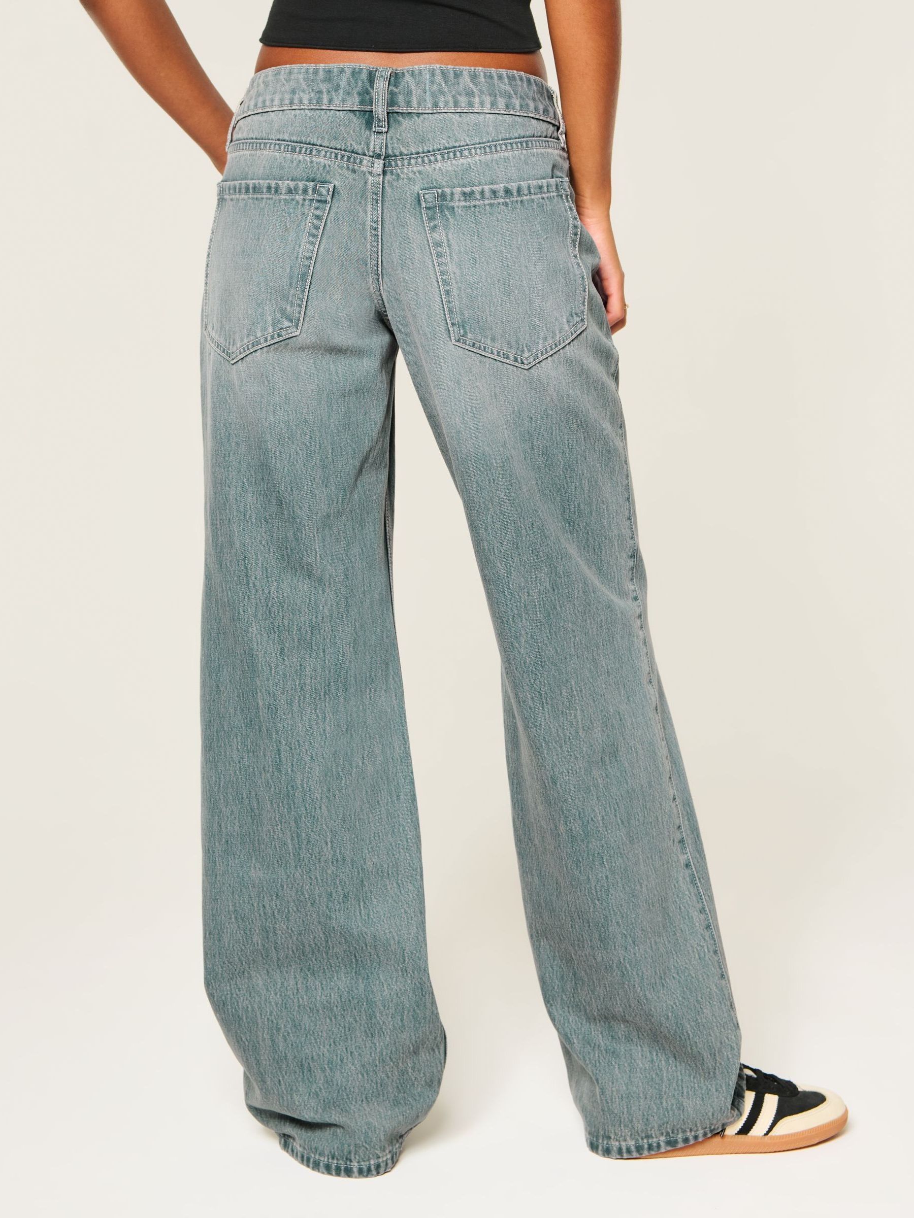 Buy Hollister Sandwashed Blue Baggy Jeans from Next USA