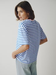 Little Bird by Jools Oliver Cherry Applique Stripe Boxy T-Shirt - Image 3 of 6