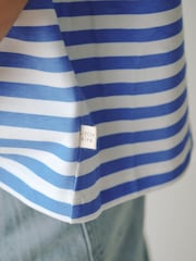 Little Bird by Jools Oliver Cherry Applique Stripe Boxy T-Shirt - Image 5 of 6