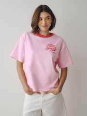 Love and Kisses Slogan - Little Bird by Jools Oliver Boxy T-Shirt - Image 1 of 5