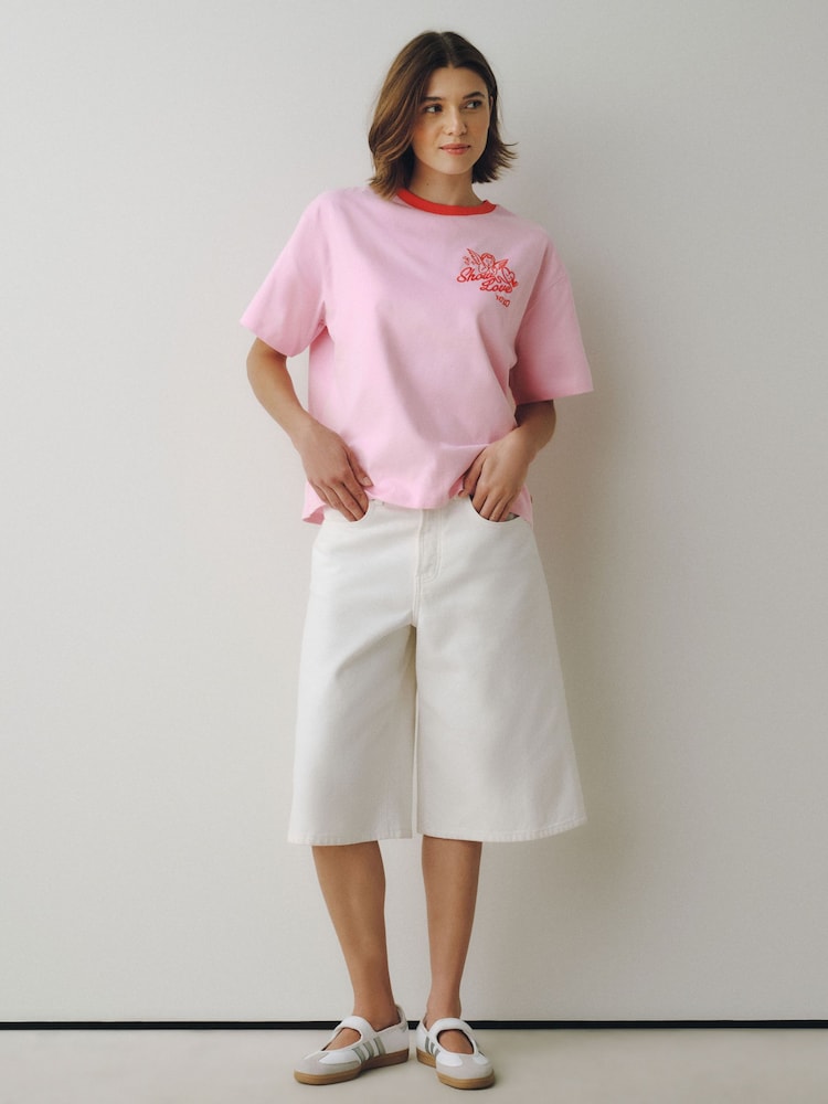Love and Kisses Slogan - Little Bird by Jools Oliver Boxy T-Shirt - Image 2 of 5