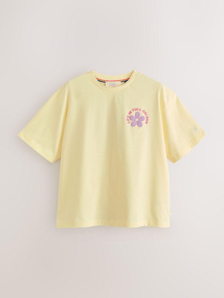 Little Bird by Jools Oliver Yellow Slogan Boxy T-Shirt - Image 1 of 4