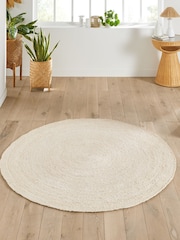 La Redoute Intérieurs Bleached Aftas Round Bleached Jute Rug - Image 1 of 4