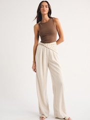 Abercrombie & Fitch Brown BraFree Rib HighNeck Tank Top - Image 4 of 5
