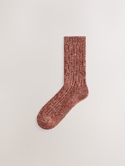 Rust Brown/Neutral Sparkle Knitted Ankle Socks 2 Pack - Image 3 of 5