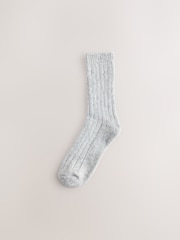 Navy Blue/Silver Grey Sparkle Knitted Ankle Socks 2 Pack - Image 3 of 5