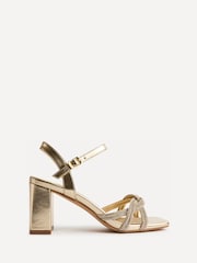 Linzi Gold Gemini Diamante Block Heeled Sandals - Image 2 of 6