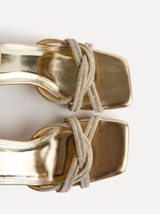 Linzi Gold Gemini Diamante Block Heeled Sandals - Image 5 of 6