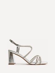 Linzi Silver Leyla Diamante Strappy Heeled Sandals - Image 2 of 5