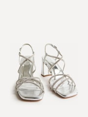 Linzi Silver Leyla Diamante Strappy Heeled Sandals - Image 3 of 5