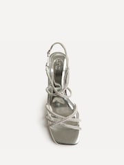 Linzi Silver Leyla Diamante Strappy Heeled Sandals - Image 4 of 5
