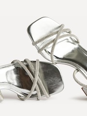 Linzi Silver Leyla Diamante Strappy Heeled Sandals - Image 5 of 5