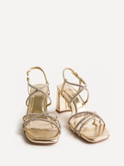 Linzi Gold Leyla Diamante Strappy Heeled Sandals - Image 3 of 5