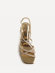 Linzi Gold Leyla Diamante Strappy Heeled Sandals - Image 4 of 5