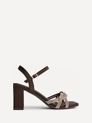 Linzi Brown Gemini Diamante Block Heeled Sandals - Image 2 of 5