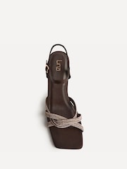 Linzi Brown Gemini Diamante Block Heeled Sandals - Image 4 of 5