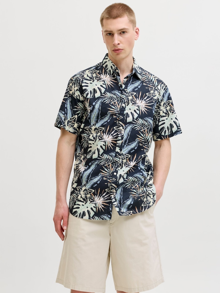 JACK & JONES Black Resort Printed Shirts 2 Pack - Image 1 of 8