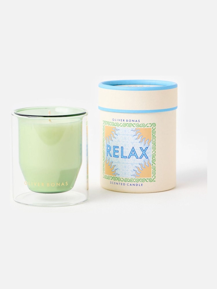 Oliver Bonas Blue Relax White Jasmine Scented Candle - Image 1 of 5