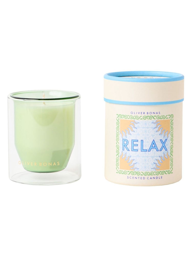 Oliver Bonas Blue Relax White Jasmine Scented Candle - Image 5 of 5
