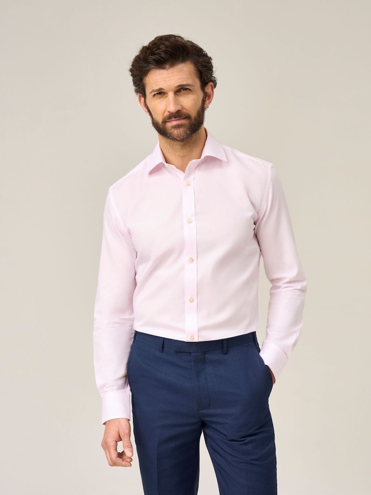 Skopes Pink Premium Cotton Tailored Fit Formal Shirt - Image 1 of 6 Skopes Pink Premium Cotton Tailored Fit Formal Shirt - Image 1 of 6