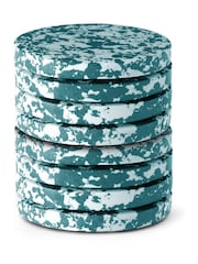 Curateology Set of 8 Green and White Rock Coasters - Image 2 of 3
