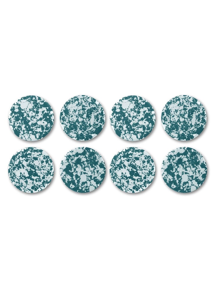 Curateology Set of 8 Green and White Rock Coasters - Image 3 of 3
