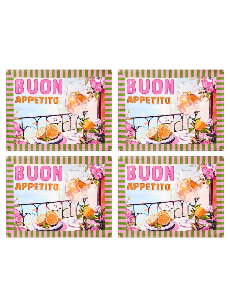 Joe Browns 4 Pack Pink Riviera Reverie Placemats - Image 2 of 5 Joe Browns 4 Pack Pink Riviera Reverie Placemats - Image 2 of 5