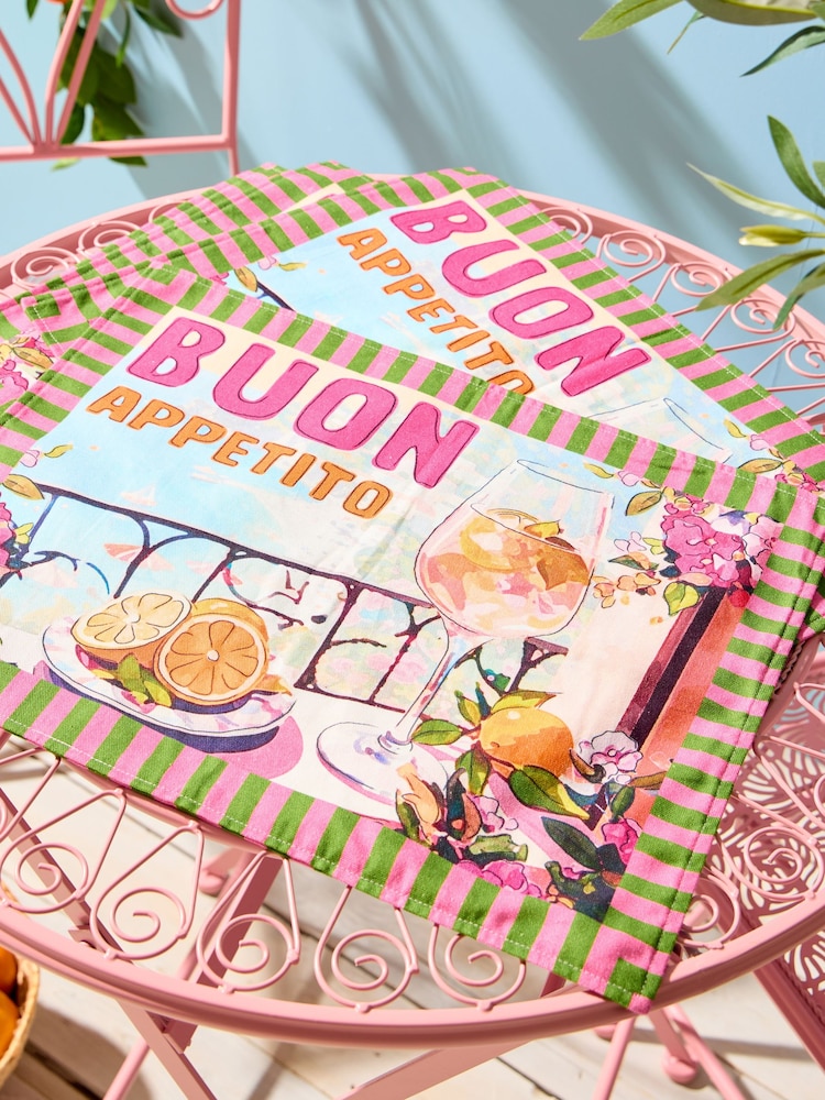 Joe Browns 4 Pack Pink Riviera Reverie Placemats - Image 5 of 5 Joe Browns 4 Pack Pink Riviera Reverie Placemats - Image 5 of 5