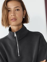 Czarny - Slinky Quarter Zip Sweatshirt - Obraz 4 z 7
