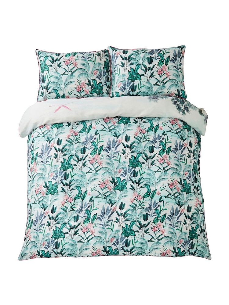 Joe Browns Aqua Flamingo Frenzy Cotton Sateen Reversible Duvet Cover and Pillowcase Set - Image 7 of 7